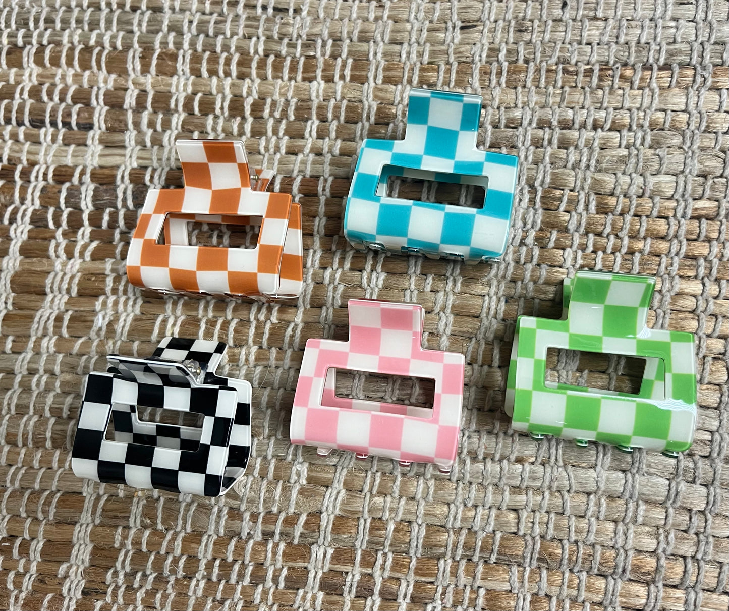 Small Checkered Claw Clip