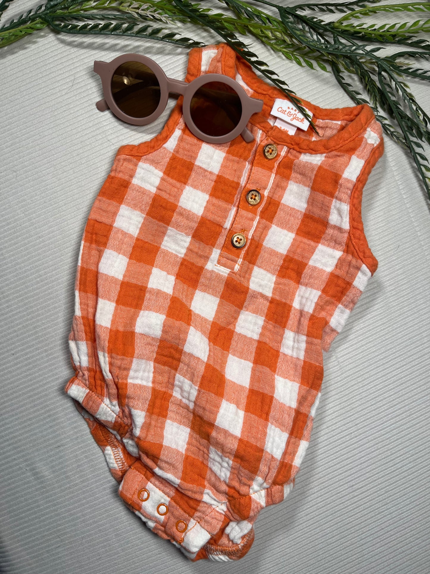 Orange plaid Tank