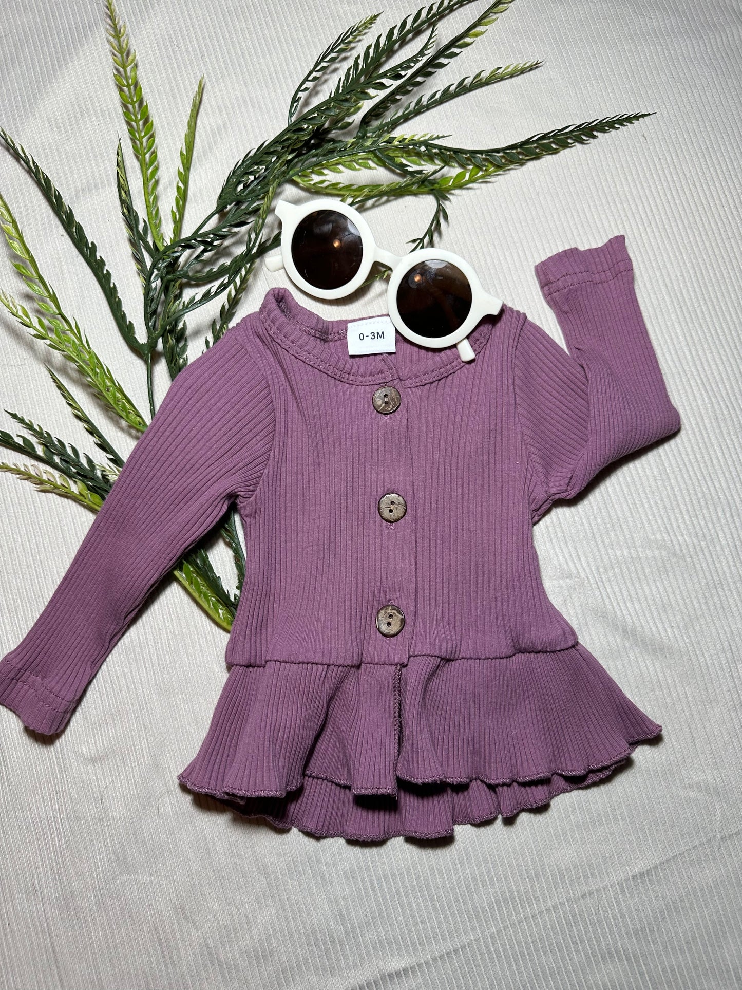 Plum Ruffled Long Sleeve