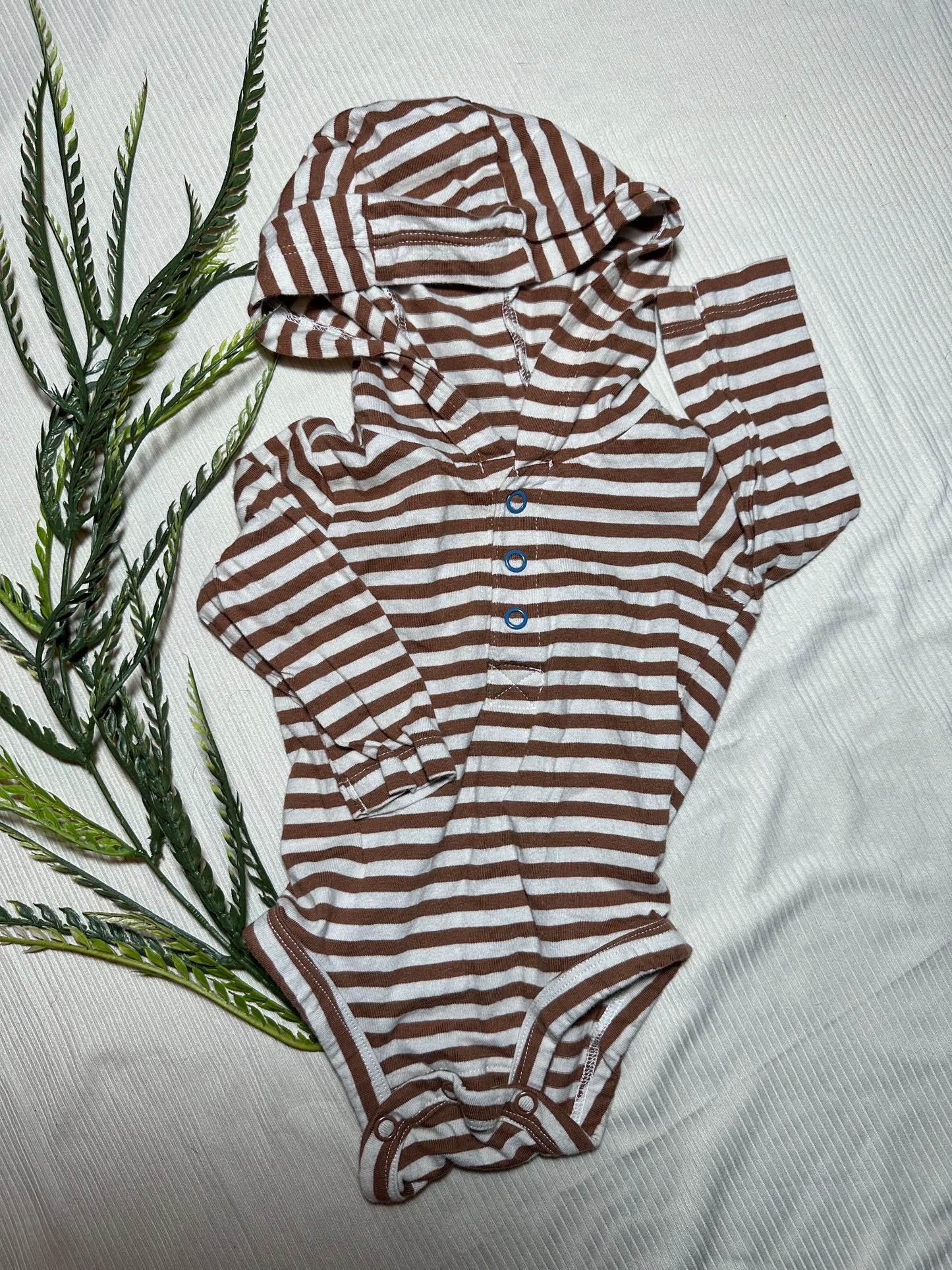 Striped Hooded Onesie